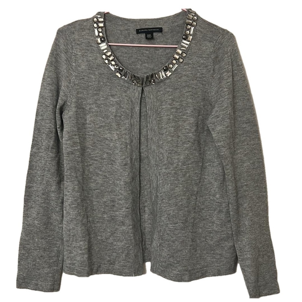 Banana Republic Jewel Neck Embellished Cardigan
